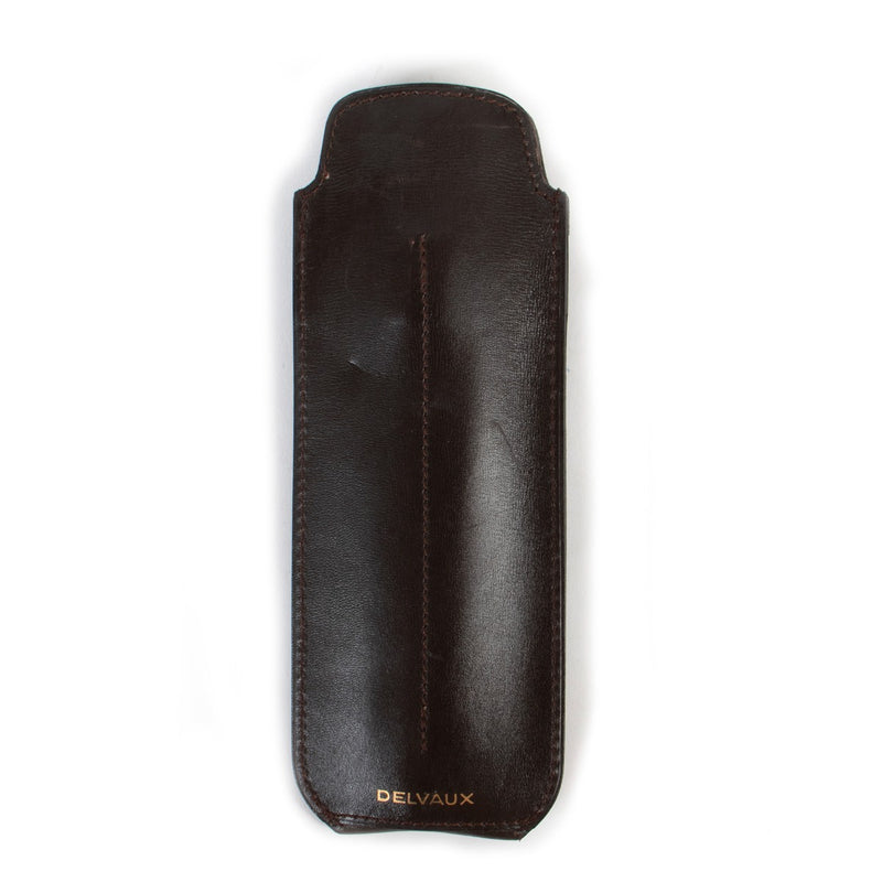 Buy online an authentic second hand Delvaux Brown Leather Pen Holder in good condition at Labellov in Antwerp.