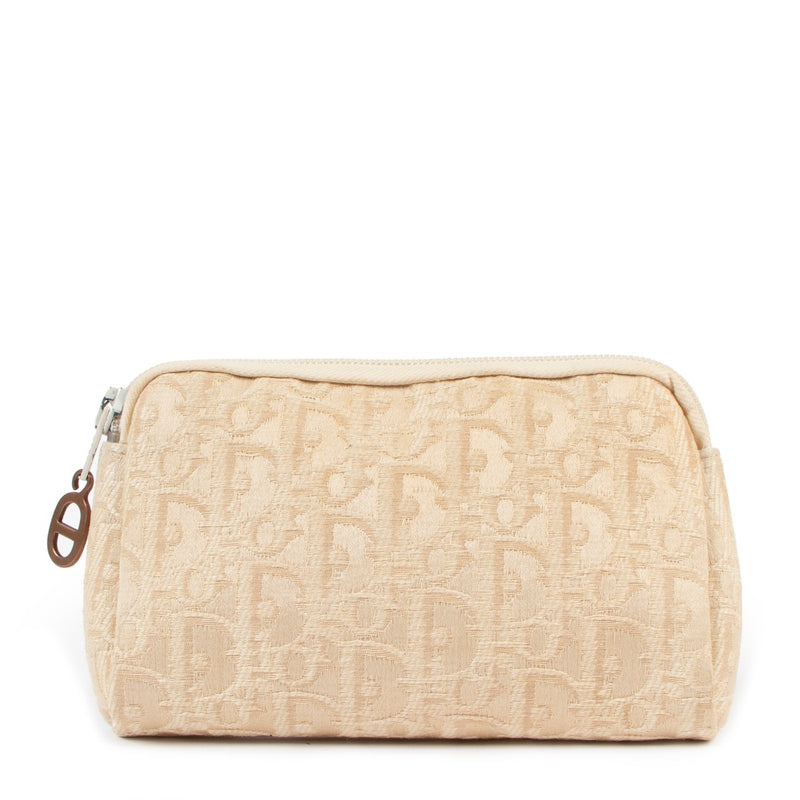 Christian dior vintage dior Beige Oblique Monogram Canvas Pouch dior monogram