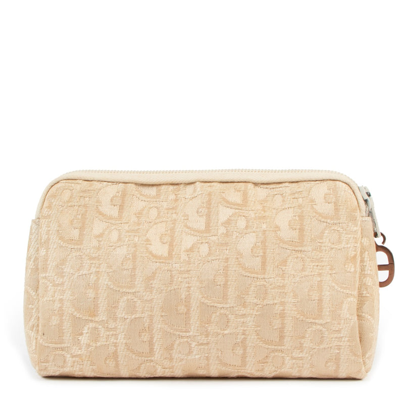 Christian dior vintage dior Beige Oblique Monogram Canvas Pouch dior monogram