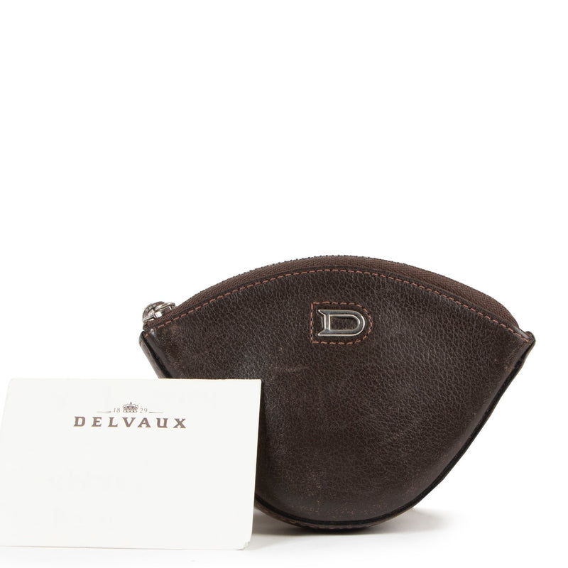 Second hand vintage Delvaux Peche Café Jumping Leather Coin Purse at Labellov