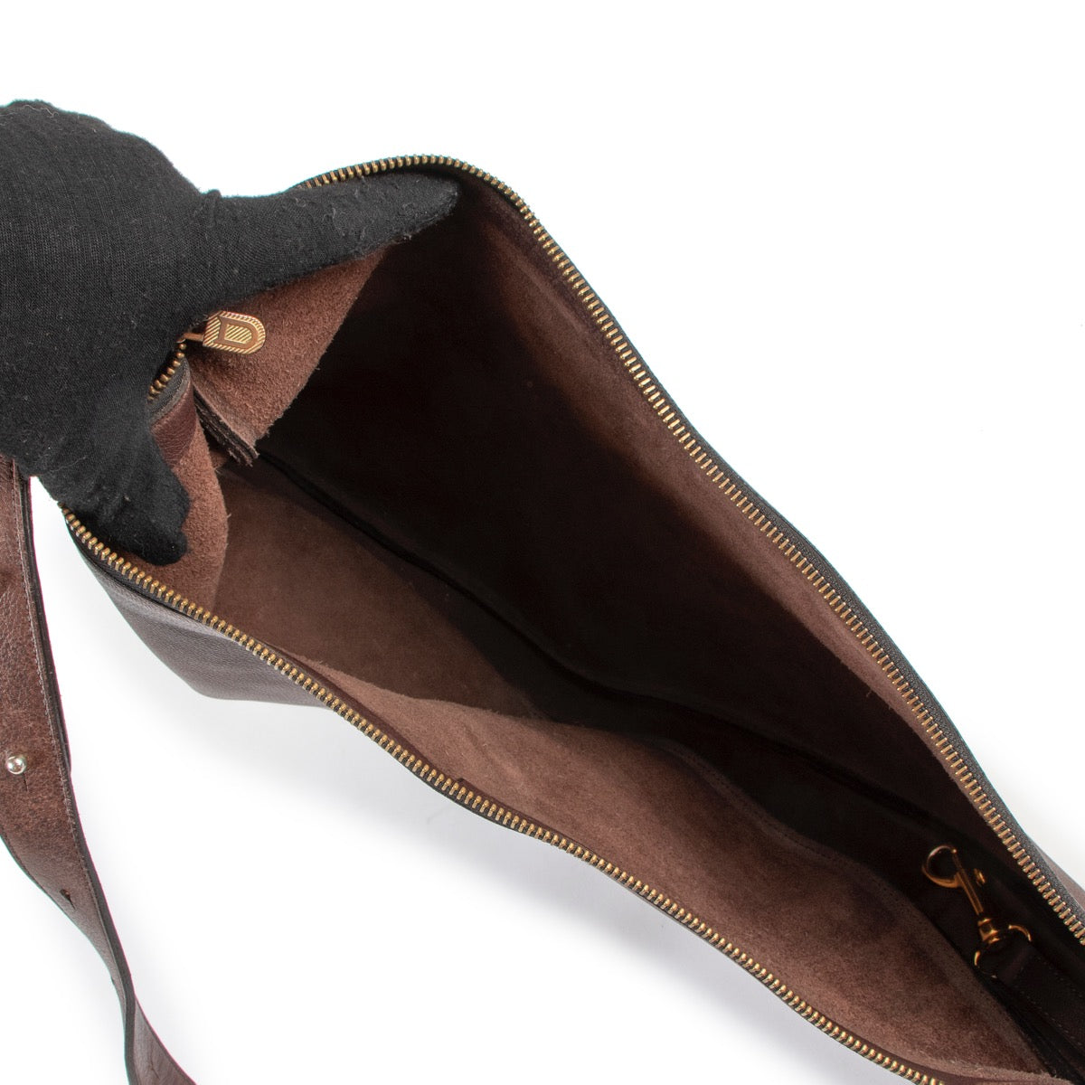 second hand vintage Delvaux Tentation GM Brown Leather Shoulder Bag at labellov
