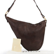 second hand vintage Delvaux Tentation GM Brown Leather Shoulder Bag at labellov