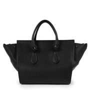 Buy online an authentic second hand Celine Black Medium Tie Knot Grained Leather Tote Bag in very good condition at Labellov in Antwerp.