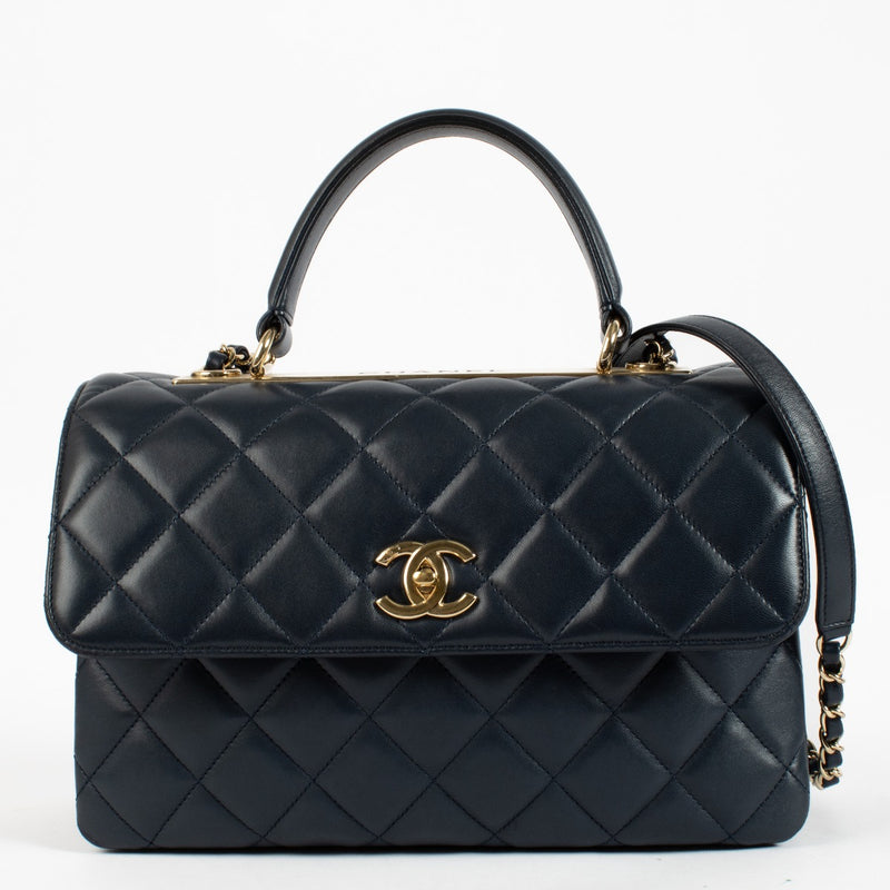 shop 100% authentic second hand Chanel Blue Trendy CC Top Handle Bag on Labellov.com