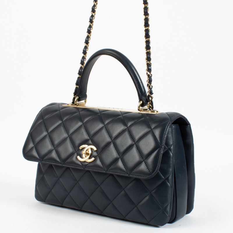 shop 100% authentic second hand Chanel Blue Trendy CC Top Handle Bag on Labellov.com