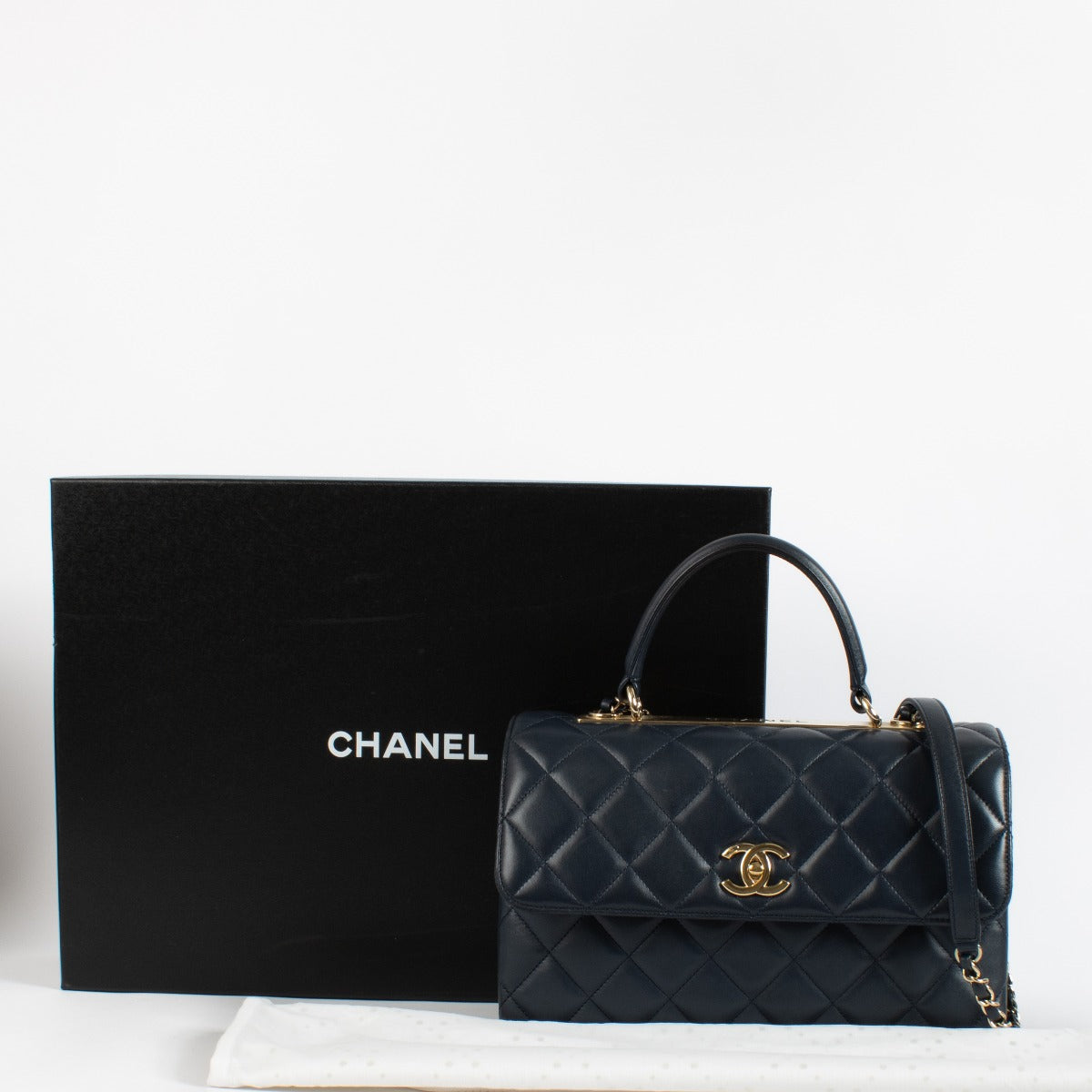 shop 100% authentic second hand Chanel Blue Trendy CC Top Handle Bag on Labellov.com