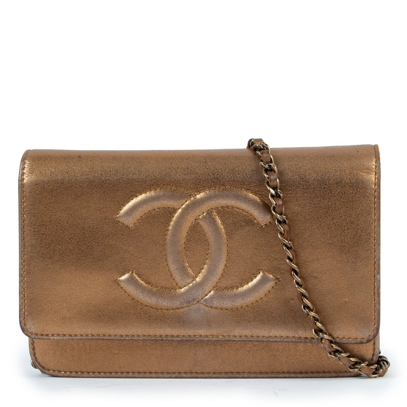 Chanel Metallic Bronze Timeless CC Wallet On Chain