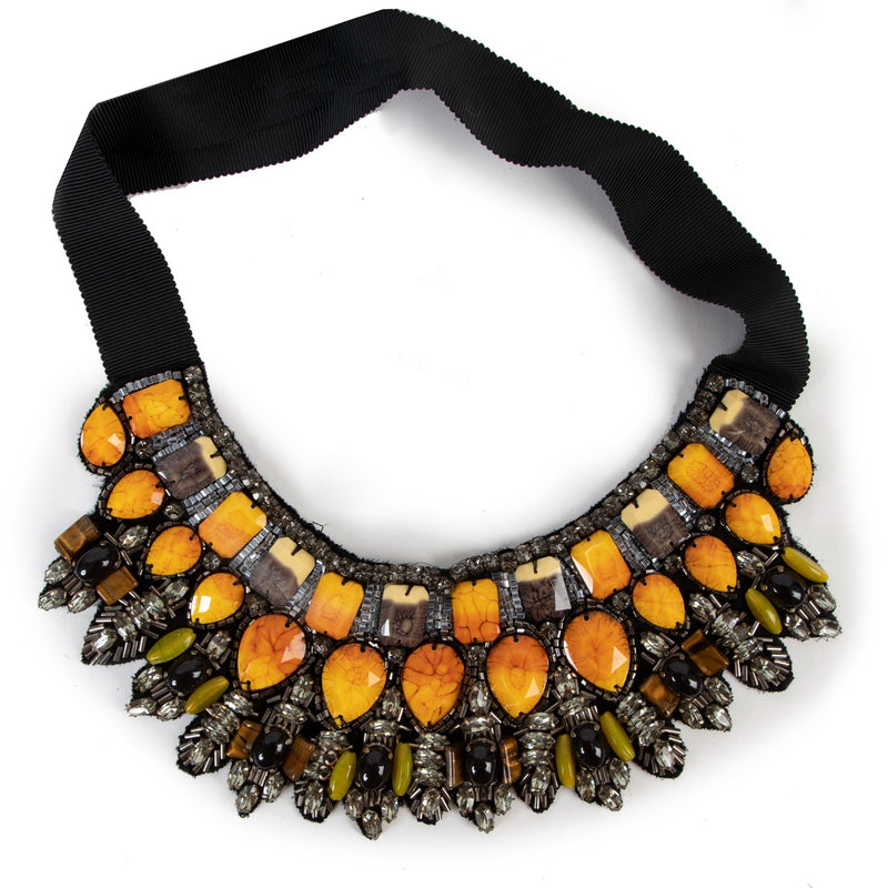 Etro Orange Beaded Crystal Necklace
