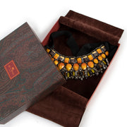 Etro Orange Beaded Crystal Necklace