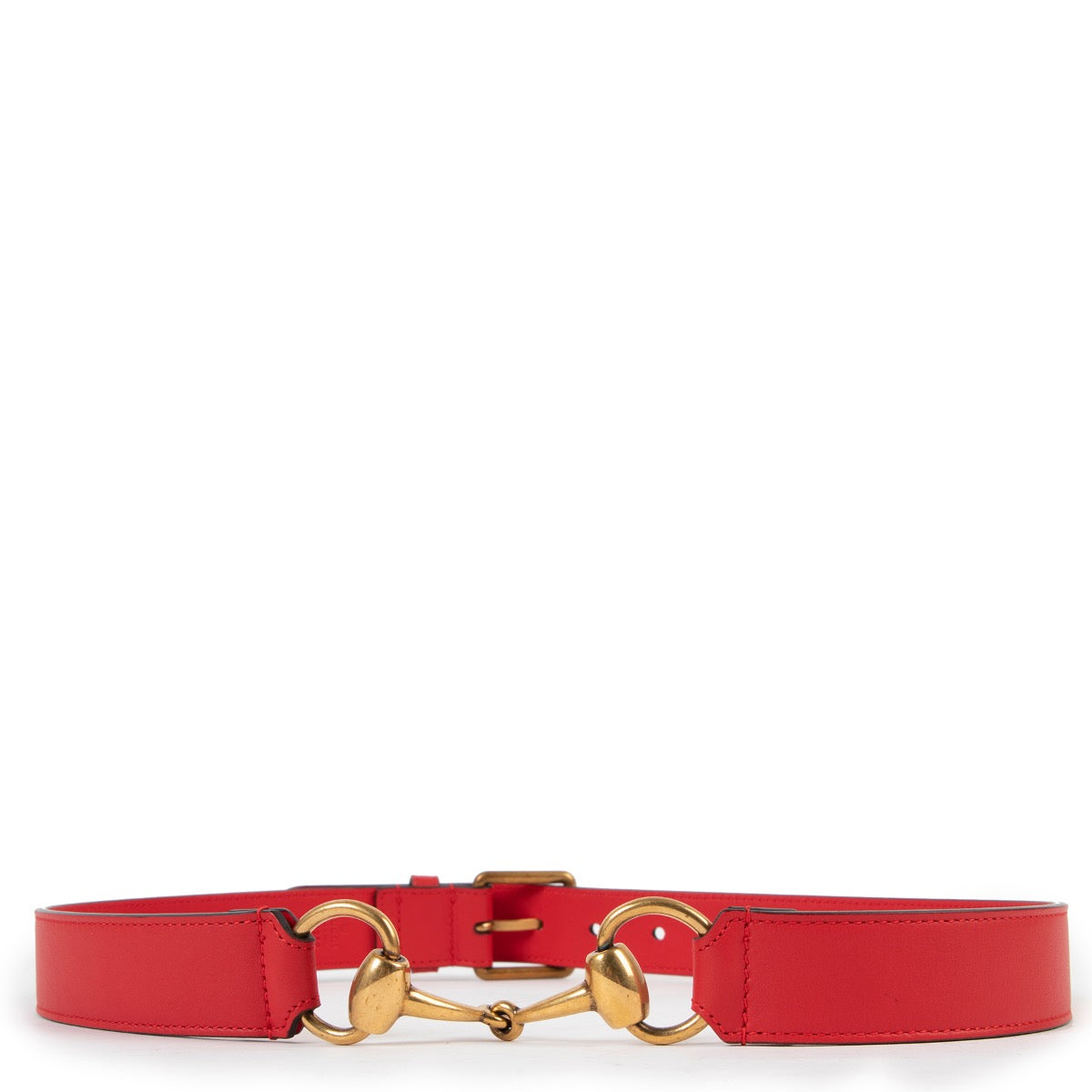 Shop safe online at Labellov in Antwerp this 100% authentic second hand Gucci Red Leather Horsebit Belt - size 80