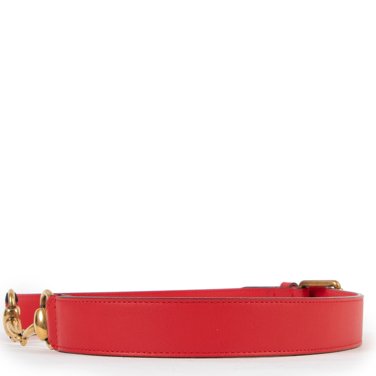 Shop safe online at Labellov in Antwerp this 100% authentic second hand Gucci Red Leather Horsebit Belt - size 80