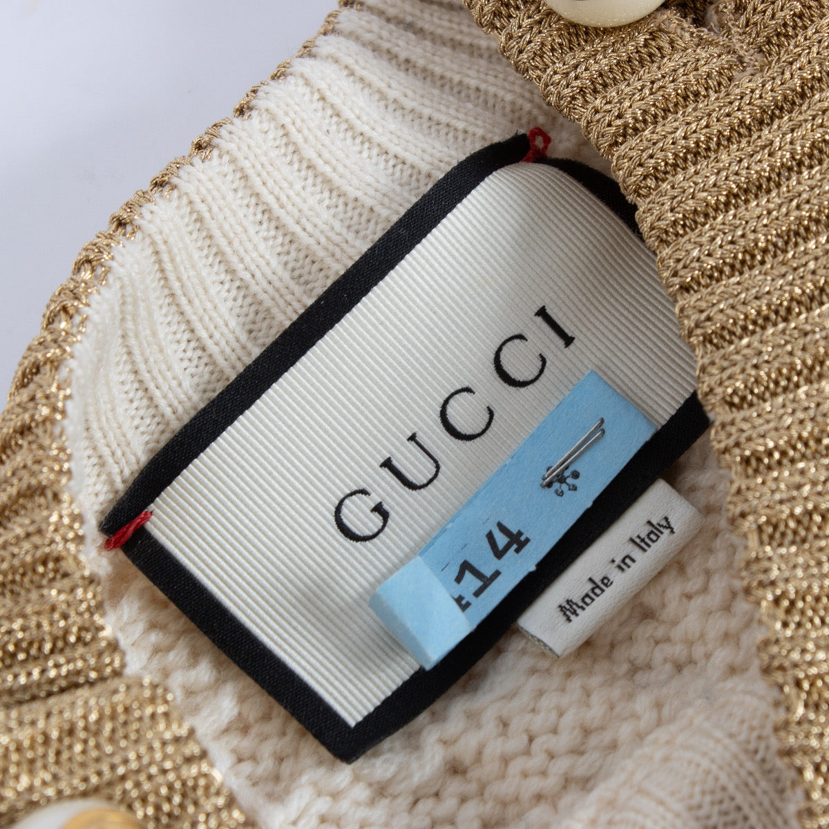 Pull en maille torsadée en laine rayée Gucci – Taille S