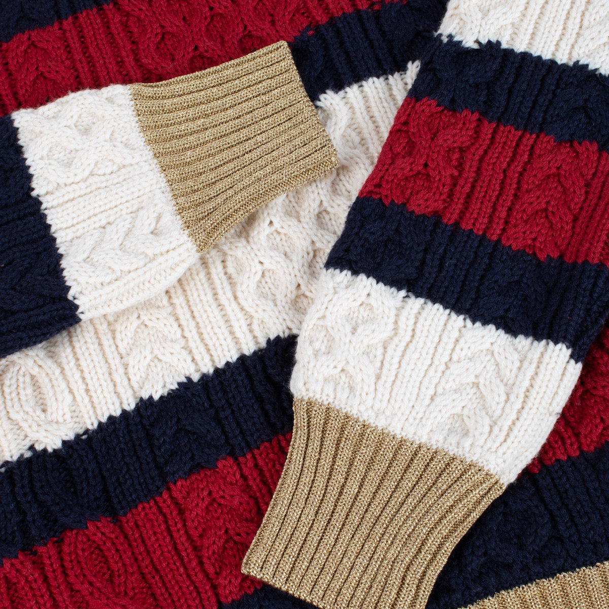 Pull en maille torsadée en laine rayée Gucci – Taille S