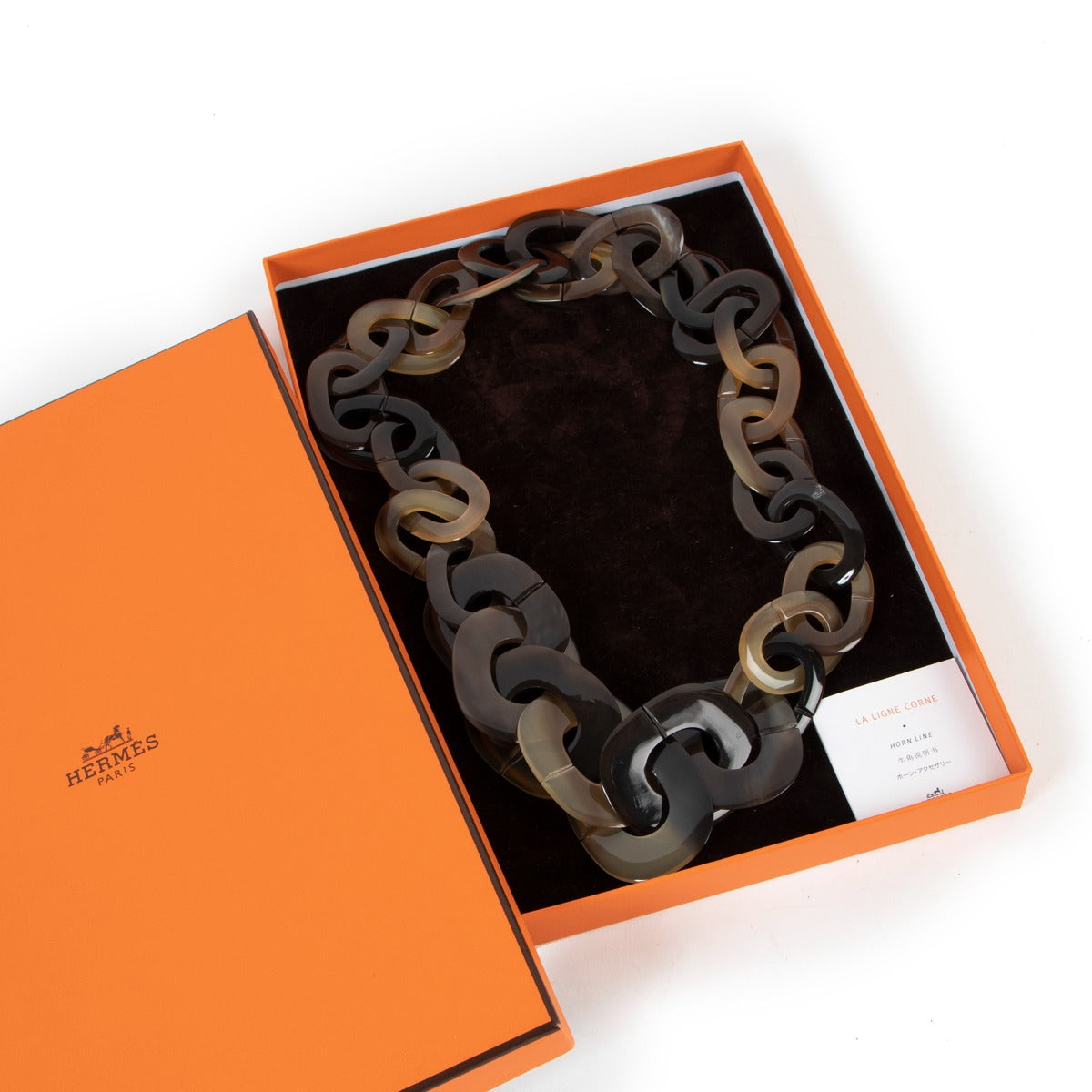 Hermès Brown Horn Necklace