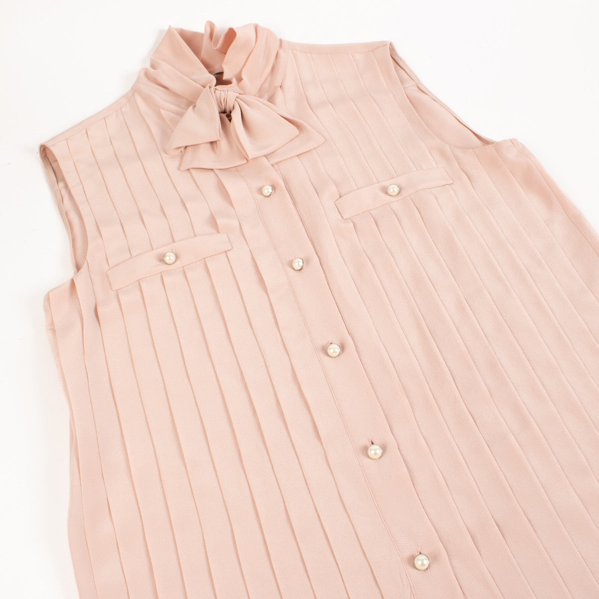Miu Miu 2018 Pink Silk Sleeveless Shirt - Size IT40