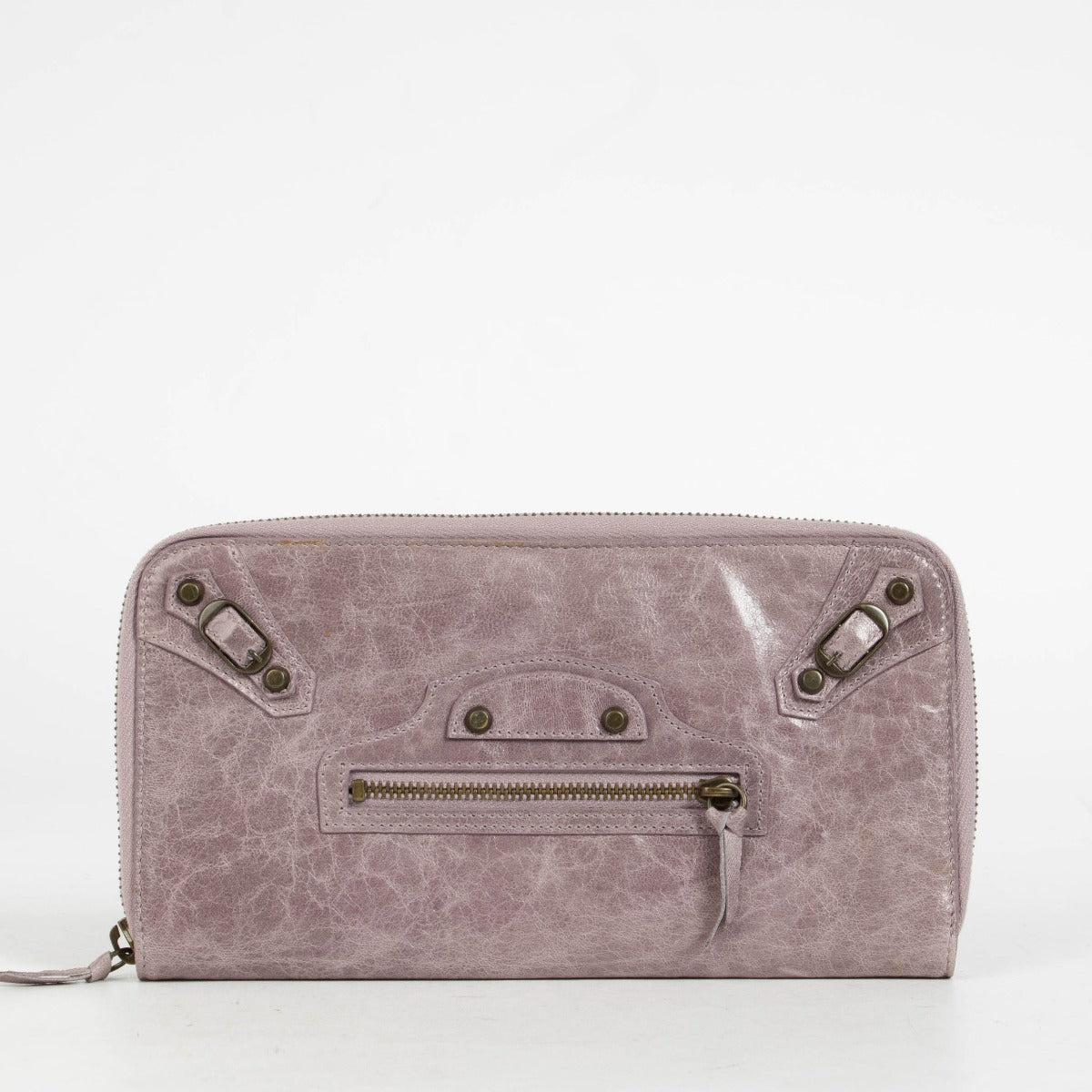 Shop this authentic Balenciaga Motorcross Giant Continental Purple Wallet pre-loved on Labellov.com