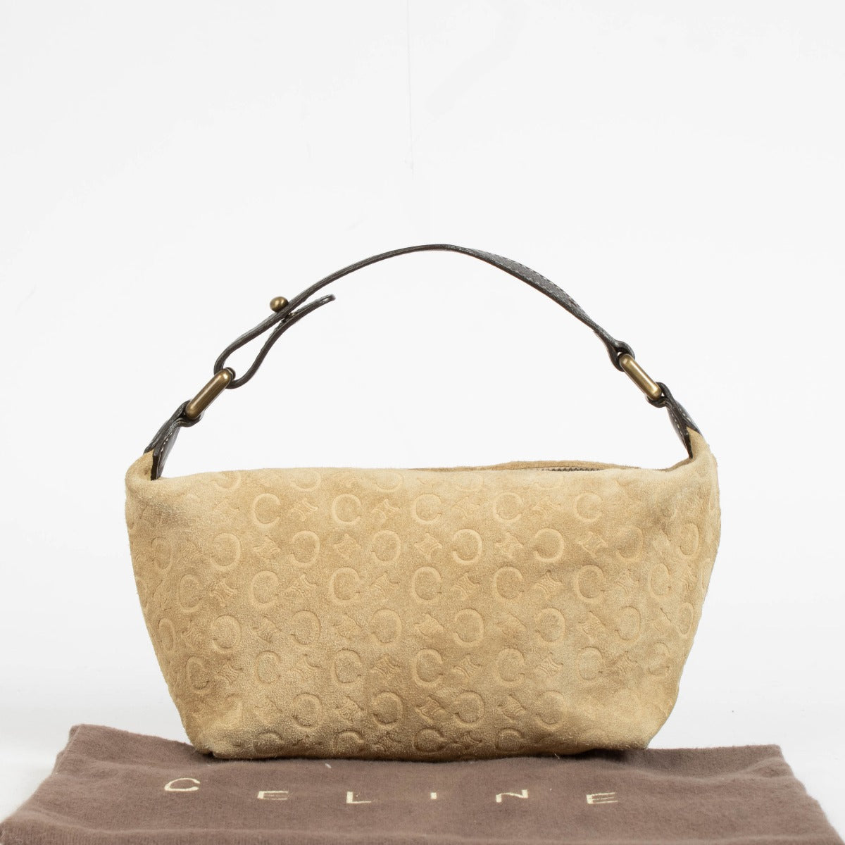 Shop this authentic Celine Beige Suède Top Handle Bag pre-loved on Labellov.com