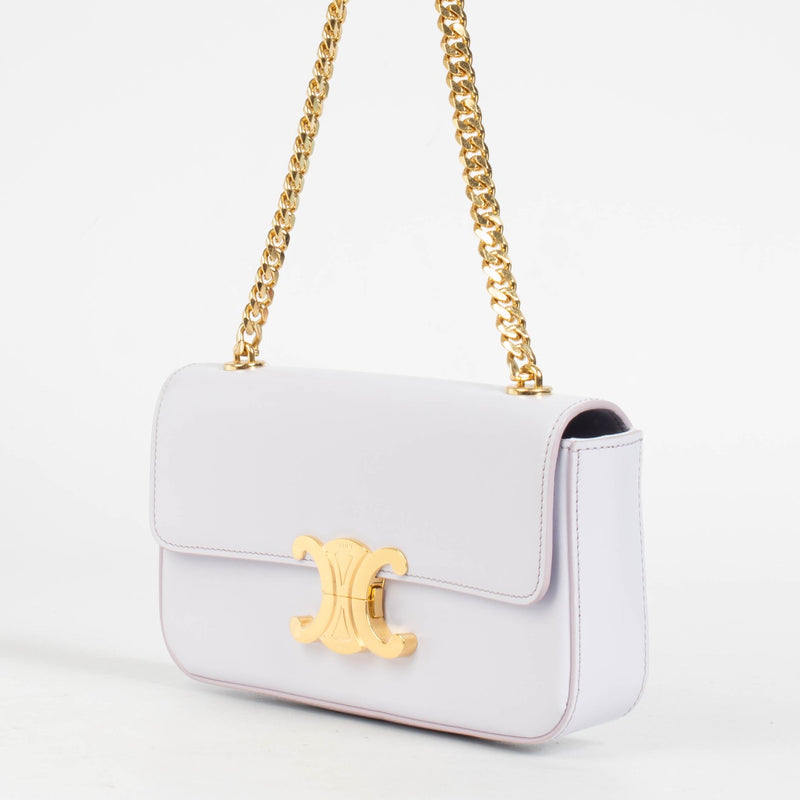 Shop this authentic Teen Triomphe Bag Light Lilac In Shiny Calfskin pre-loved on Labellov.com