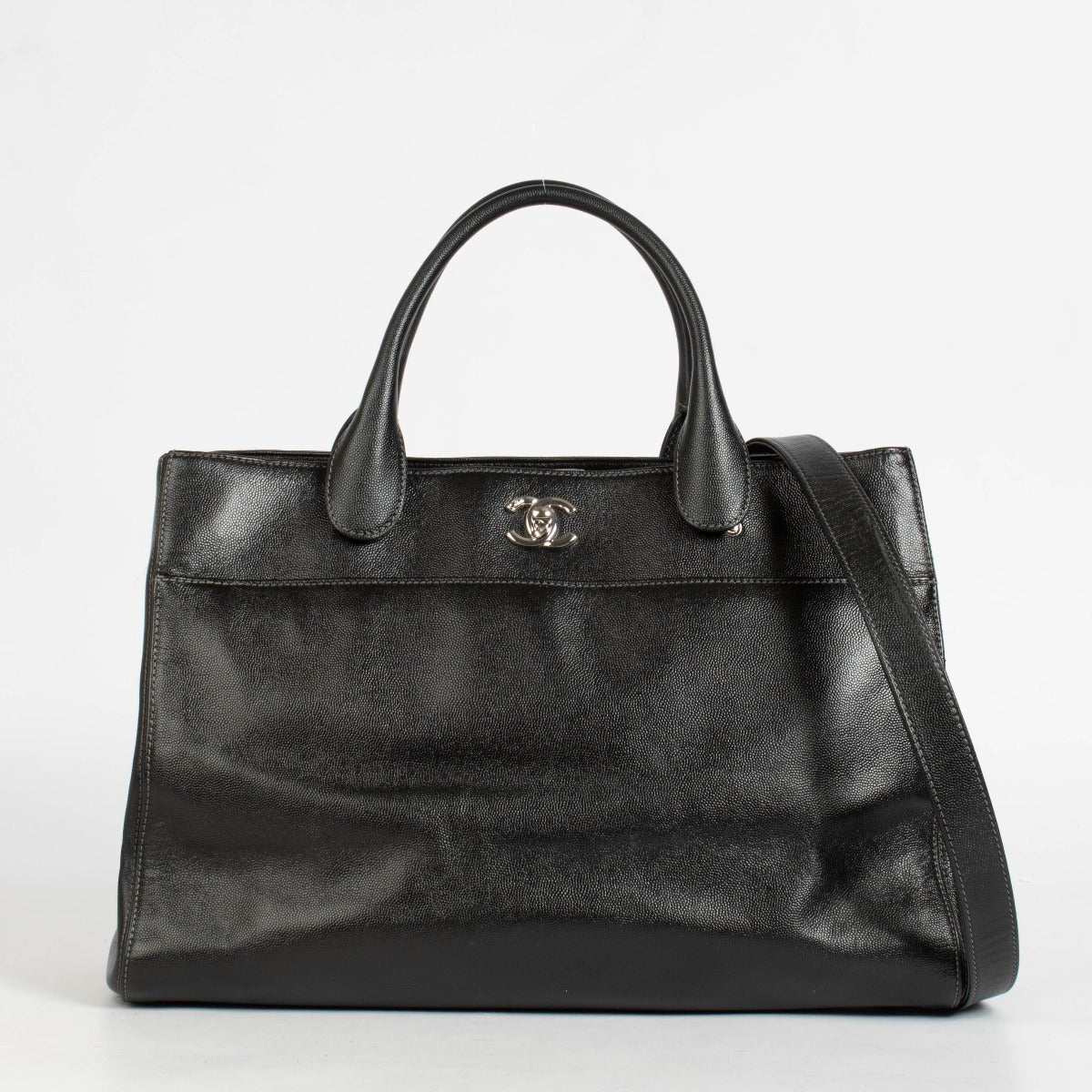 Shop this authentic Chanel Black Caviar Leather Large Shopper Tote pre-loved on Labellov.com