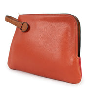Buy online an authentic second hand Delvaux Red/Orange leather Clutch in very good condition at Labellov in Antwerp.