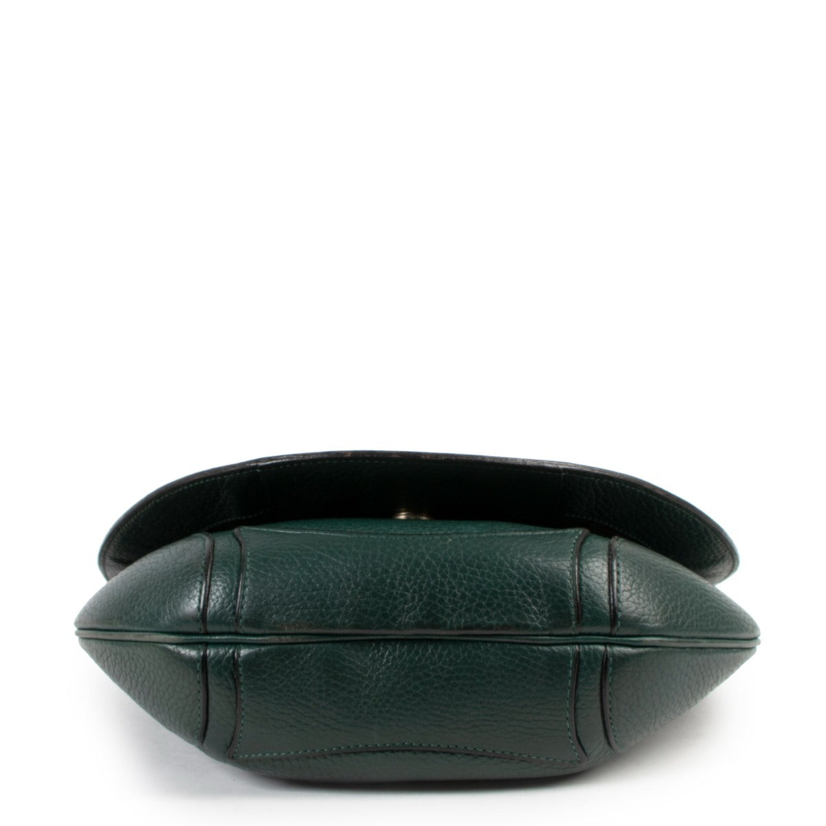 Delvaux Green Grained Leather Vintage Crossbody Bag