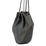 Buy online an authentic second hand Delvaux Tabarin Grey Toile De Cuir Bucket Bag in good condition at Labellov in Antwerp.