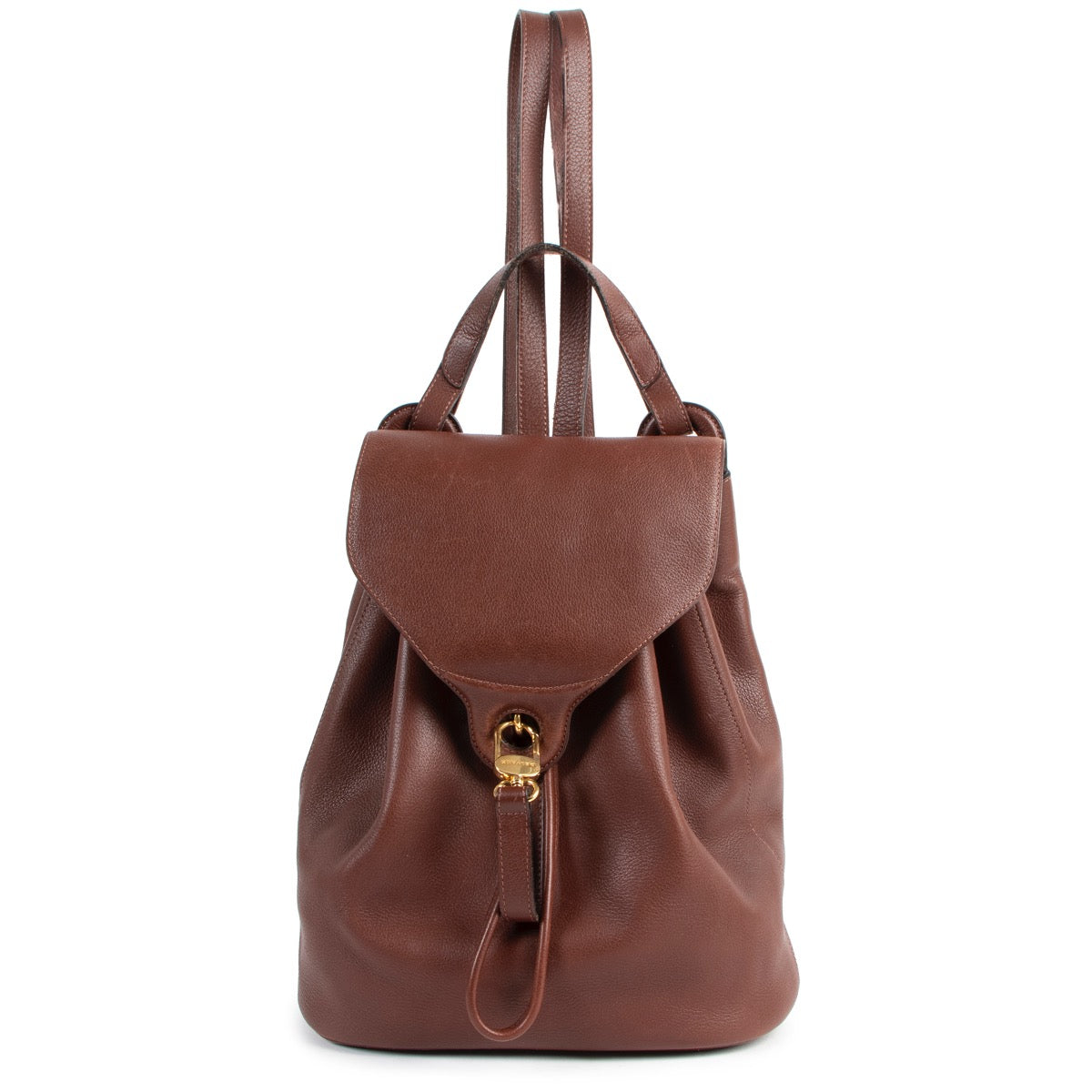 Buy an authentic second hand Delvaux Soleil Brown Leather Backpack in very good condition at Labellov