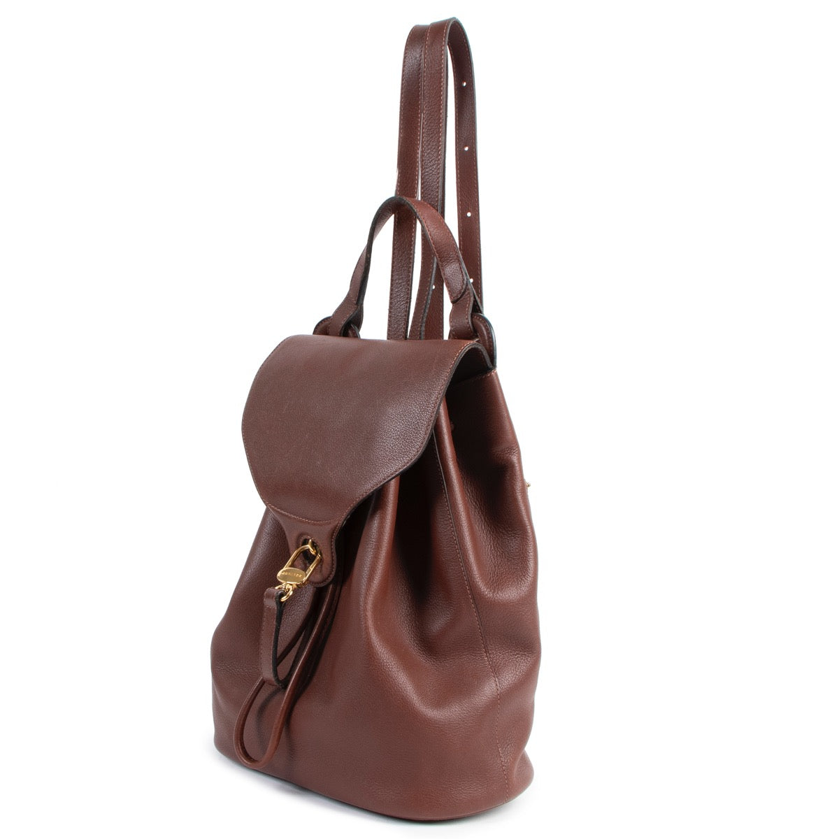 Buy an authentic second hand Delvaux Soleil Brown Leather Backpack in very good condition at Labellov