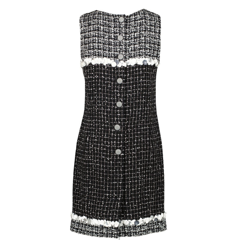 Second hand Chanel Spring 2009 Matrass Lamé Flower Tweed Dress P35386 at Labellov
