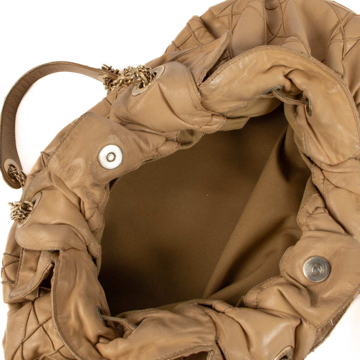 Sac Le Trente Christian Dior en agneau cannage beige