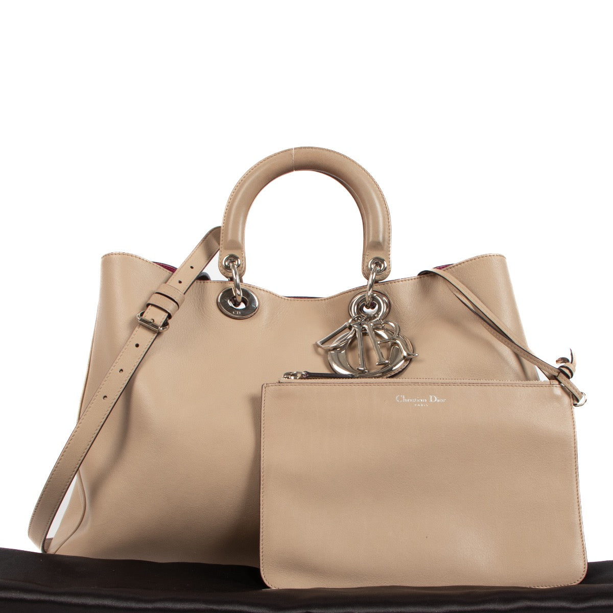 Shop 100% authentic secondhand Christian Dior Taupe Leather Diorissimo XL Top Handle on Labellov.com