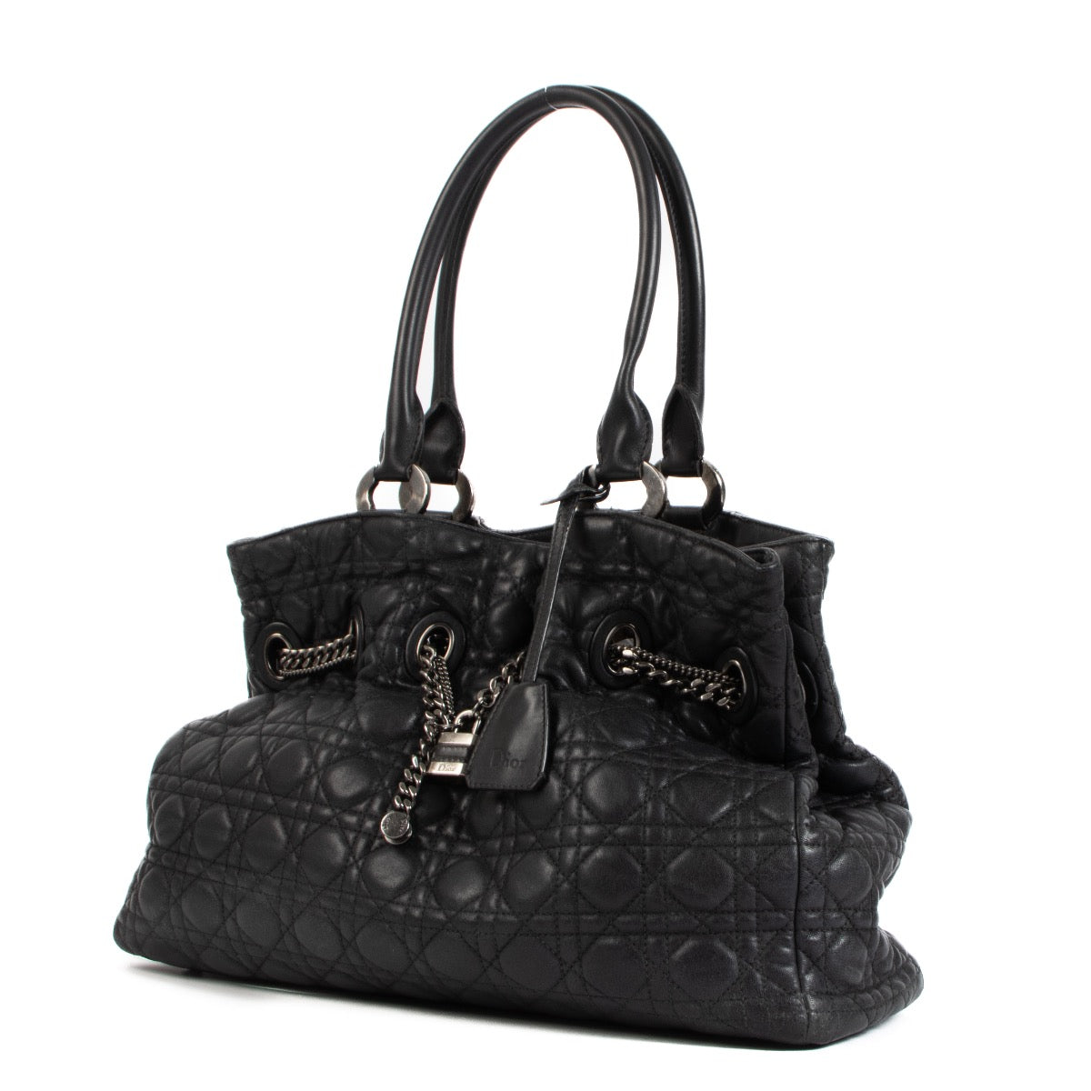 shop authentic second hand Christian Dior Black Leather Chri Chri Shoulder Bag on Labellov.com