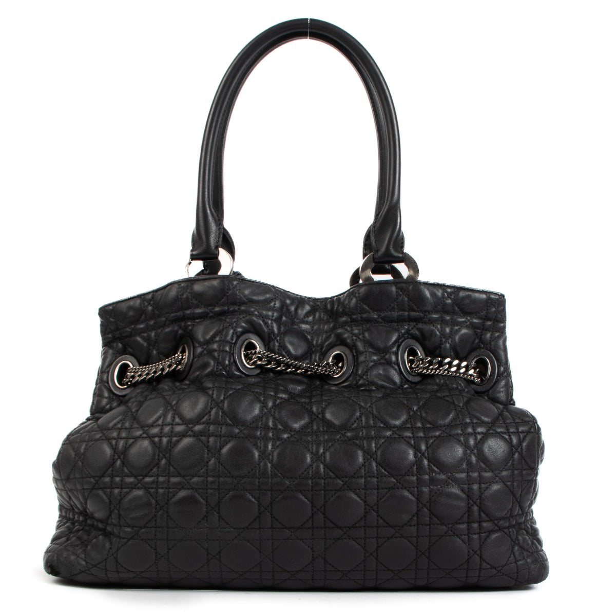 shop authentic second hand Christian Dior Black Leather Chri Chri Shoulder Bag on Labellov.com