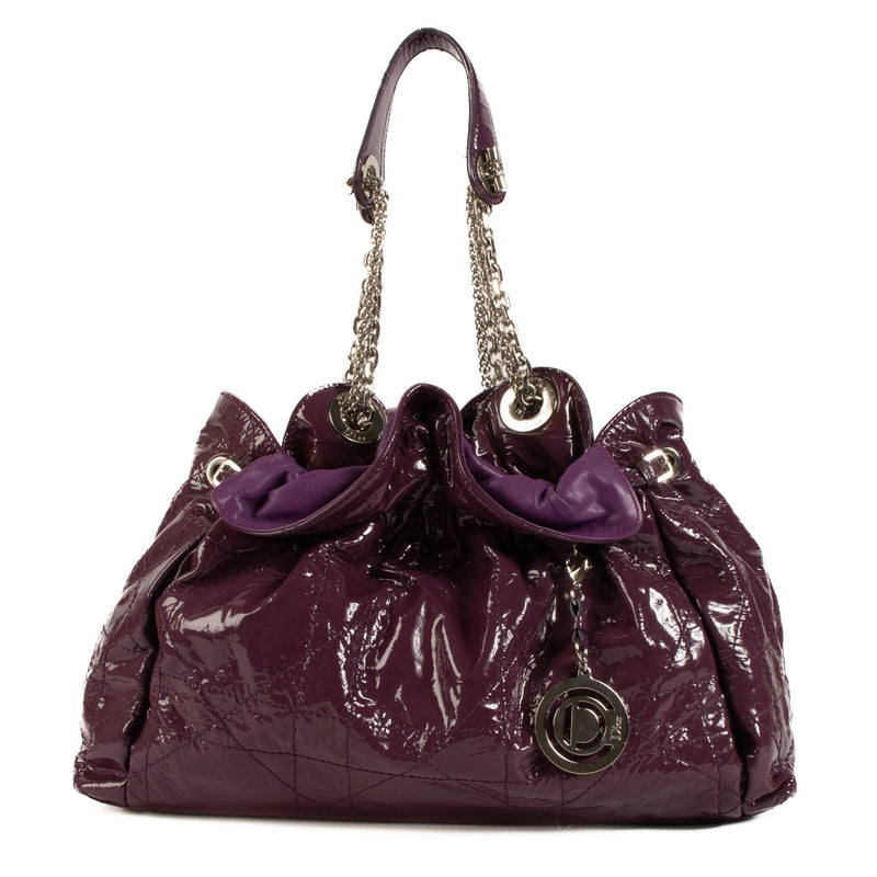 Christian Dior Purple Patent Leather Cannage Le Trente Bag