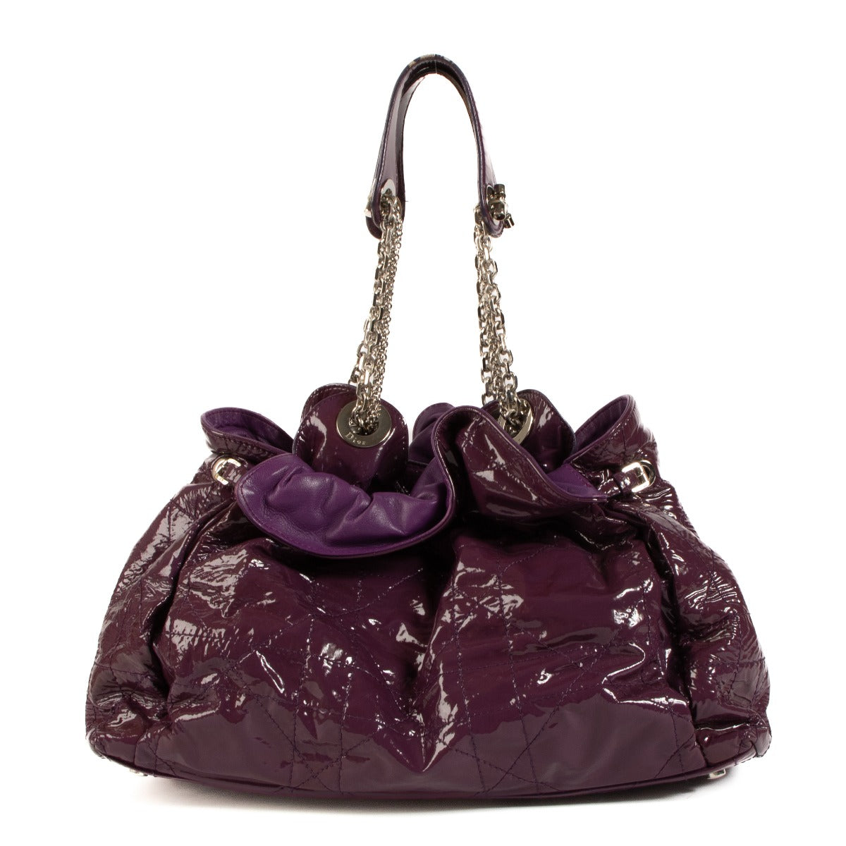 Christian Dior Purple Patent Leather Cannage Le Trente Bag