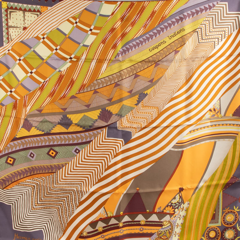 Hermès Coupons Indiens Silk Carre 90 Scarf