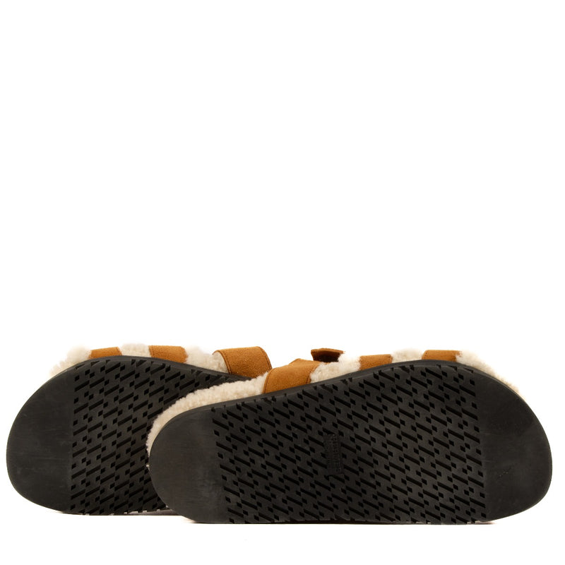 Hermès Shearling Chypre Sandalen - Maat 39.5
