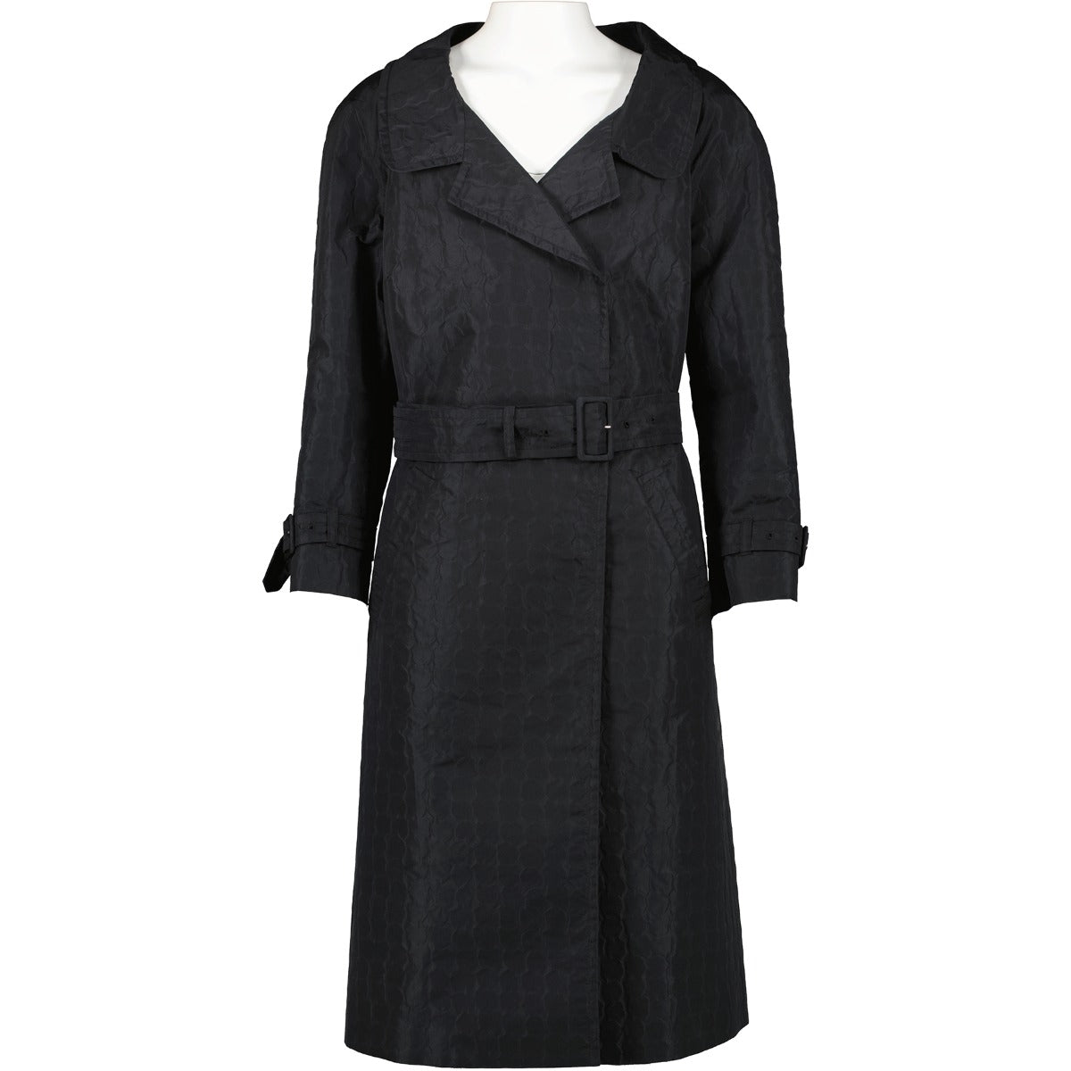 Prada Black Impermeable Silk Coat