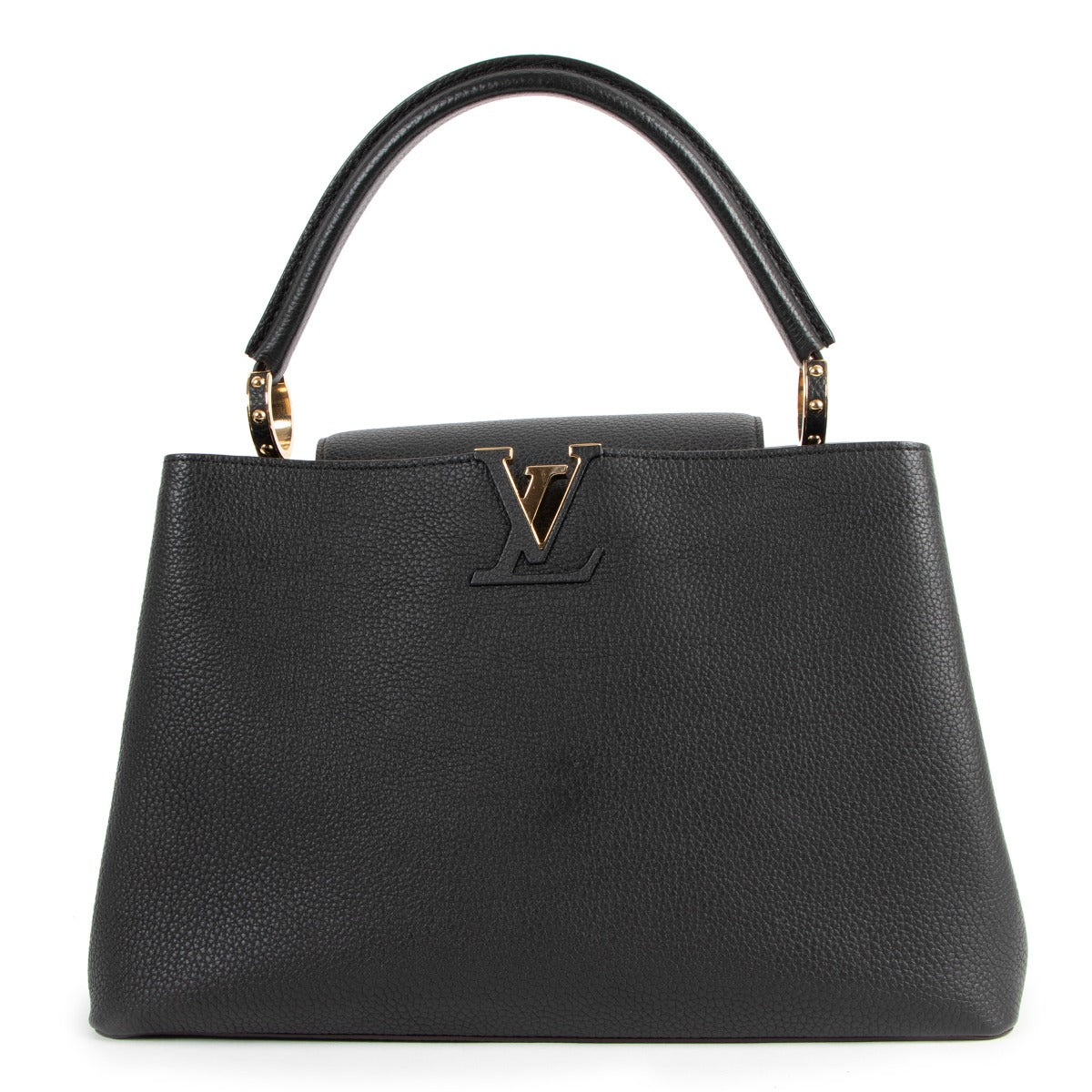 Louis Vuitton Capucines MM Taurillon Black Top Handle Bag