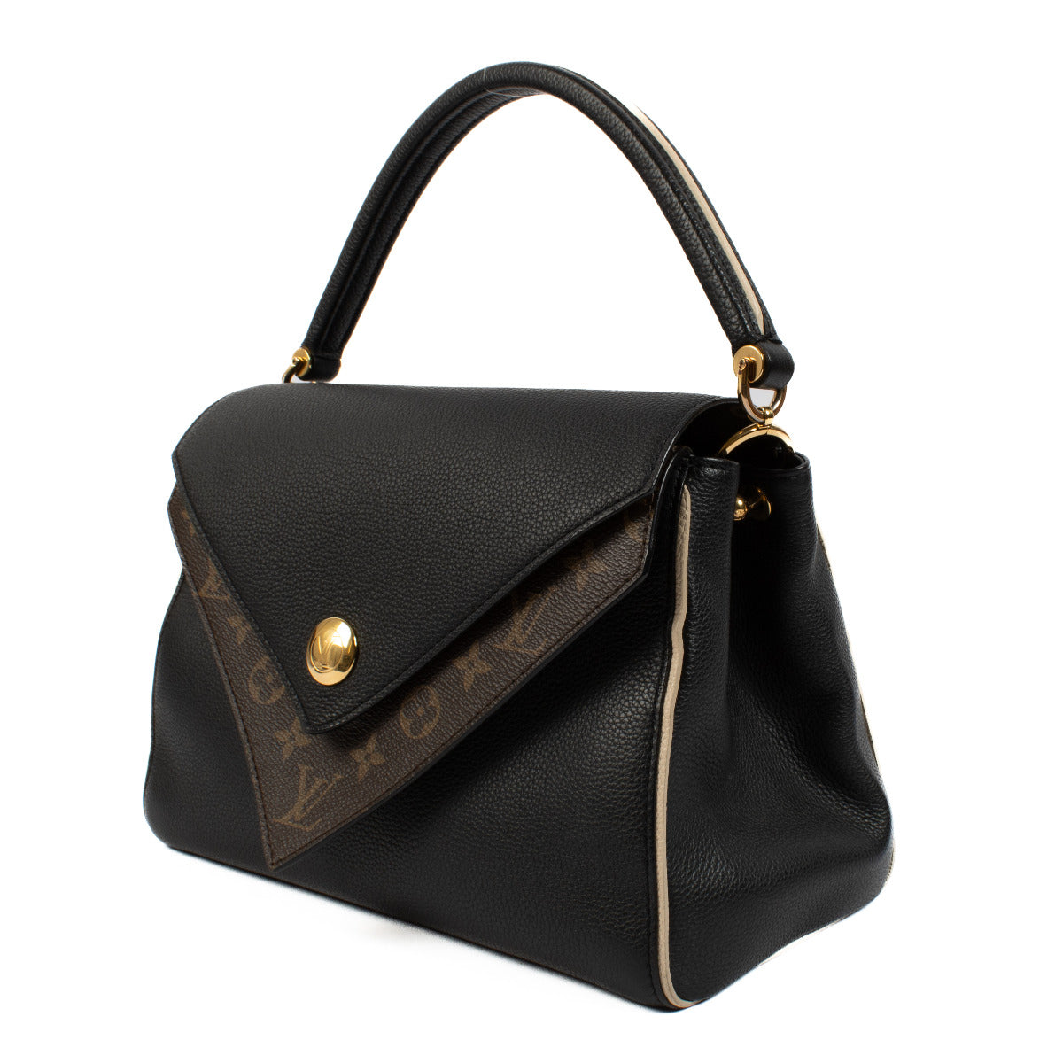 Louis Vuitton Black Taurillon/Monogram Double V Bag