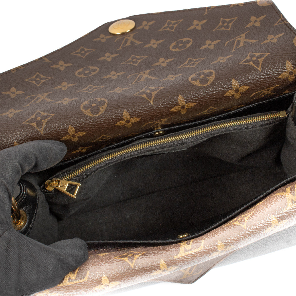 Louis Vuitton Zwarte Taurillon/Monogram Double V Tas