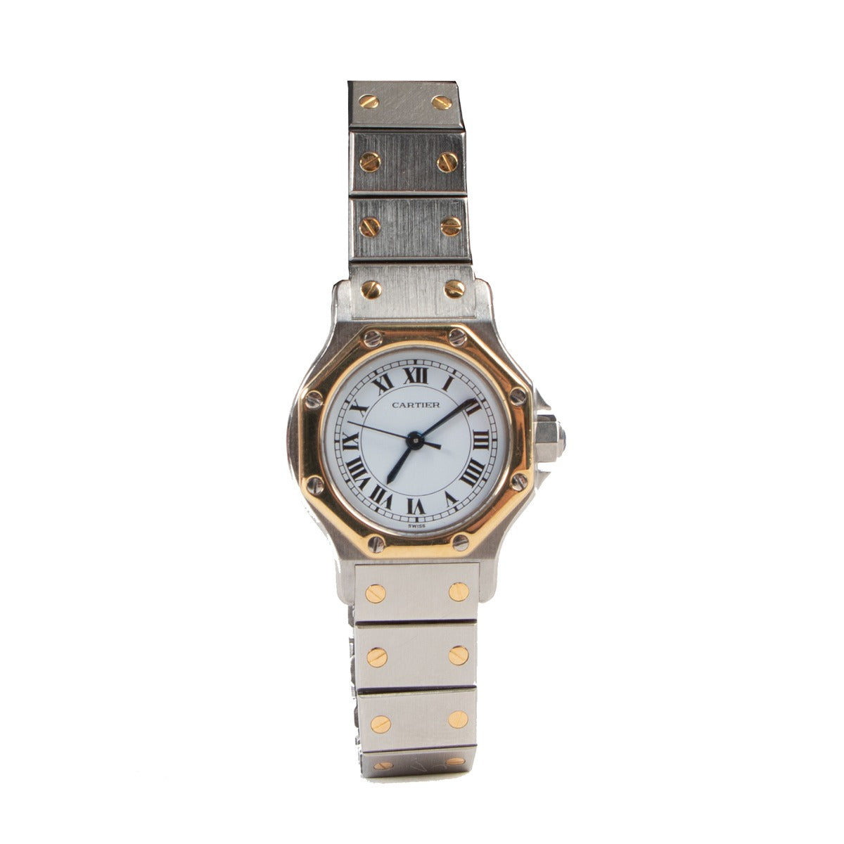 Cartier vINTAGE Santos Ronde Gold Plated Steel Watch Vintage