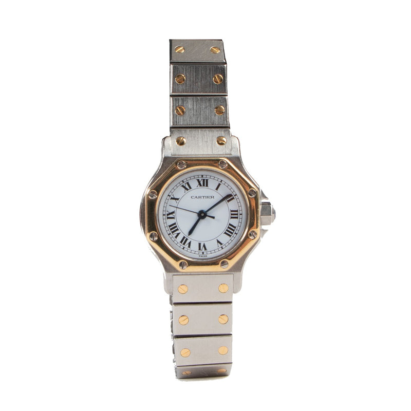 Cartier vINTAGE Santos Ronde Gold Plated Steel Watch Vintage
