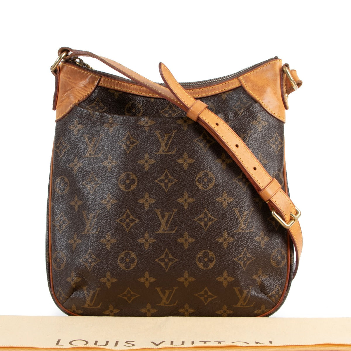 Buy online an authentic second hand Louis Vuitton Odeon Brown PM Monogram Canvas Crossbody in very good condition at Labellov in Antwerpen.