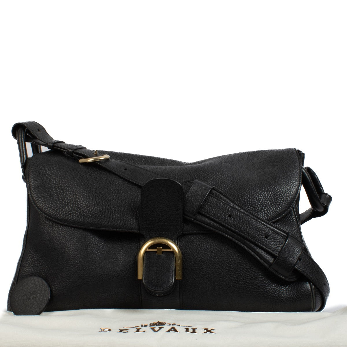 shop 100% authentic second hand Delvaux Black Leather Brillant Besace Bag on Labellov.com