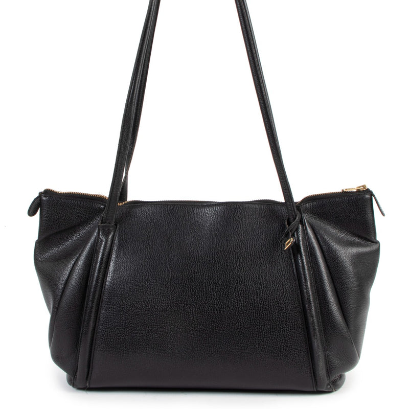 Delvaux Black Jumping Leather Shoulder Bag