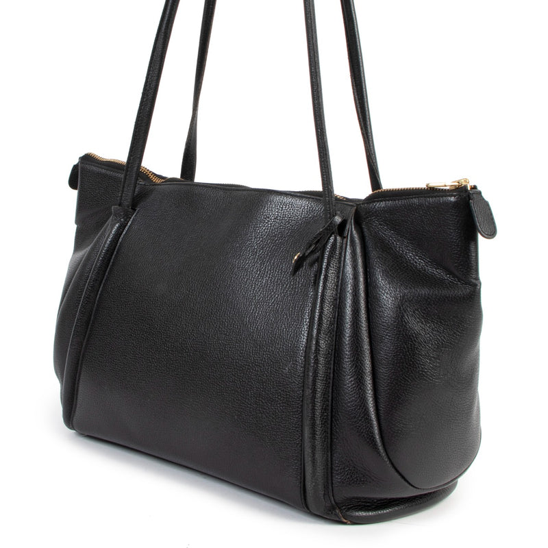Delvaux Black Jumping Leather Shoulder Bag