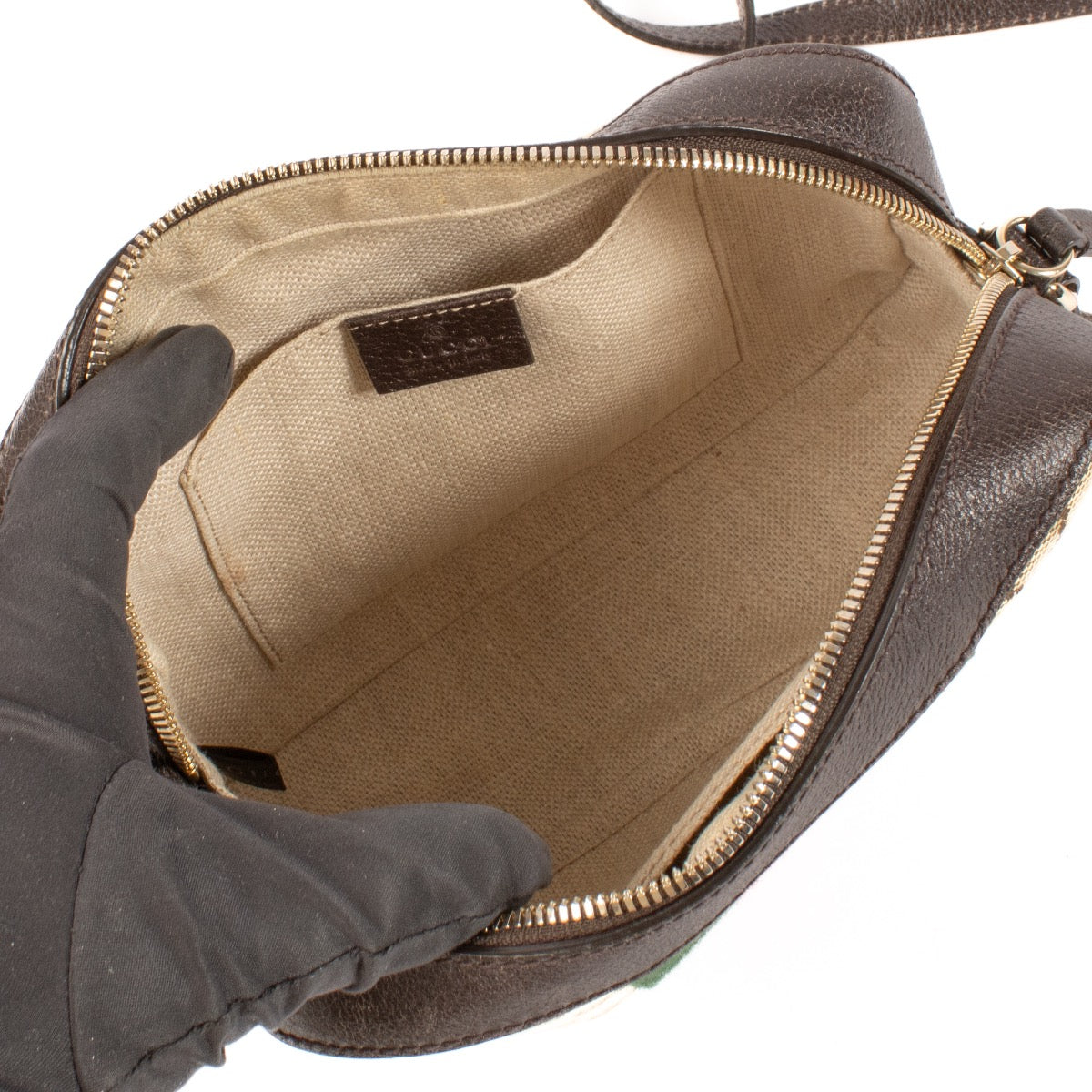 shop 100% authentic second hand Gucci GG Canvas Web Bee Camera Bag on Labellov.com