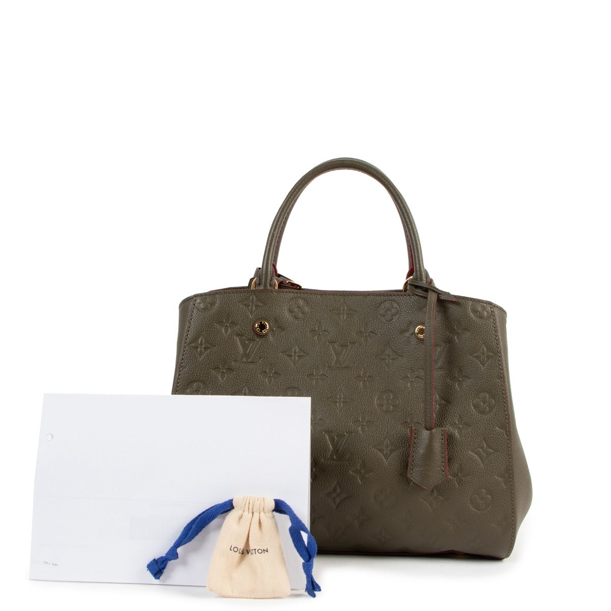 Louis Vuitton Khaki Montaigne MM Monogram Empreinte