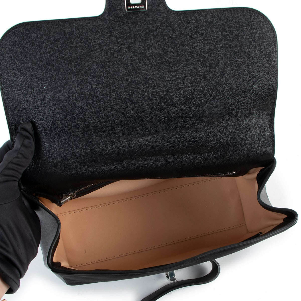 Second hand Delvaux Simplissime City Black Nubuck Shoulder Bag at Labellov